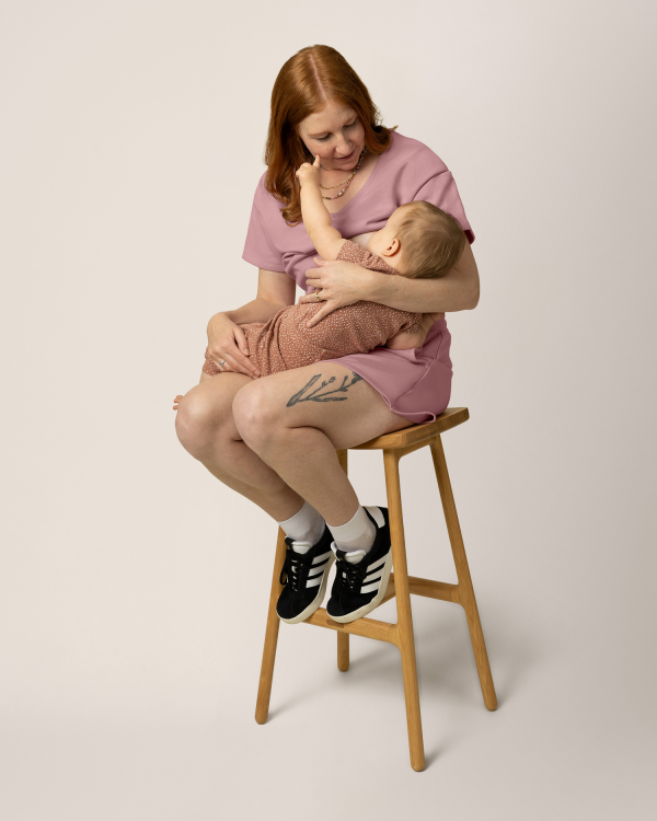 French Terry Nursing T-shirt | Light Mauve Supply - Image 2