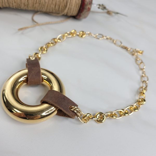 Sylvie Gabrielli Nikita Handmade Necklace with Vintage Elements and Large Round Centerpiece For Cheap - Image 2