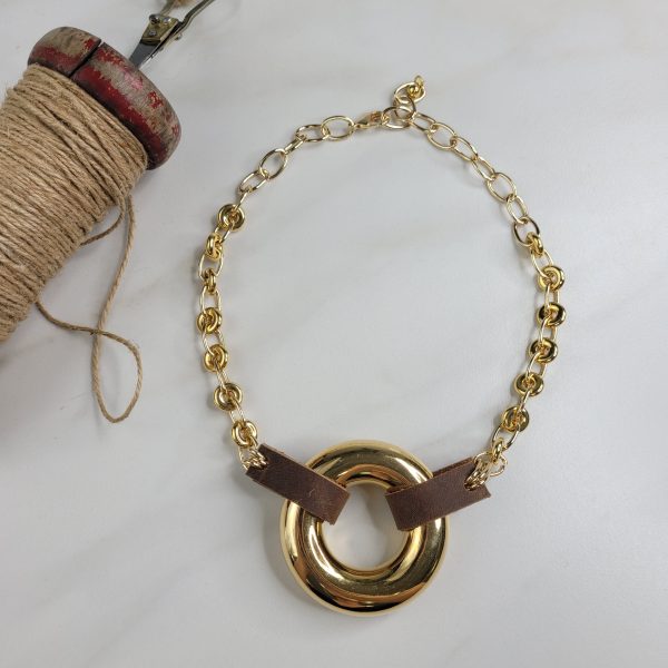 Sylvie Gabrielli Nikita Handmade Necklace with Vintage Elements and Large Round Centerpiece For Cheap