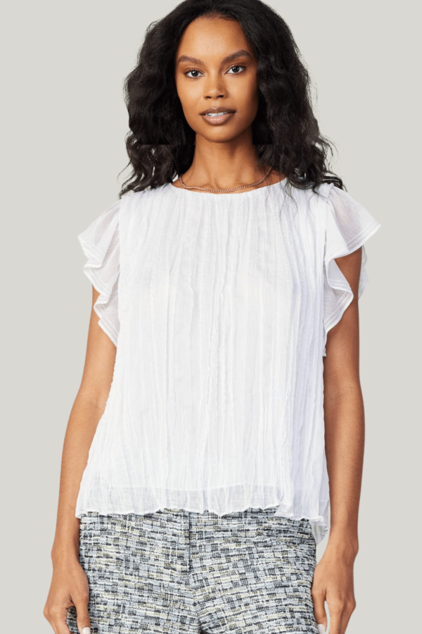 Current Air Flutter Short Sleeve Crinkle Top For Discount
