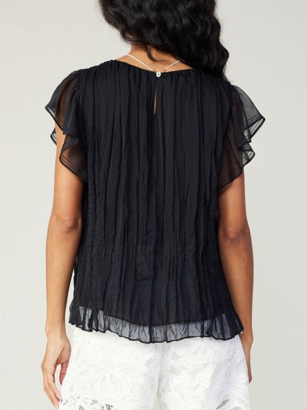 Current Air Flutter Short Sleeve Crinkle Top For Discount - Image 3