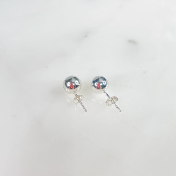 Women s Sterling Silver 8mm Ball Stud Earring Fashion