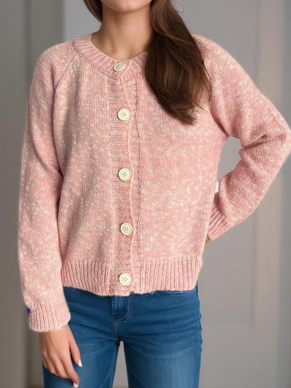 Hazel Blues® |  Heathered Button Down Long Sleeve Cardigan on Sale - Image 5