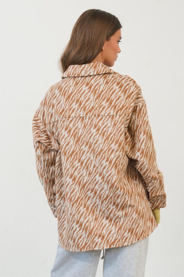 Hazel Blues® |  HYFVE Zebra Print Snap Down Long Sleeve Shacket For Cheap - Image 2