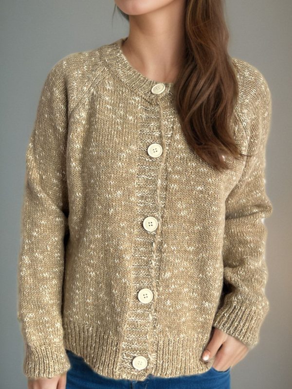Hazel Blues® |  Heathered Button Down Long Sleeve Cardigan on Sale